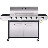 RoyalGourmet Classic 6-Burner 71,000 BTU Propane Grill with Sear Burner and Side Burner, Black / Stainless Steel
