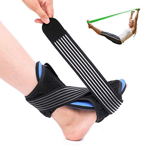 OUTERDO Plantar Fasciitis Night Splint Brace - Adjustable Dorsal Night Splint Foot Drop Orthotic Brace for Both Feet, Effective Relief from Plantar Fasciitis Pain, Foot Back Sprain and Strain(Green)