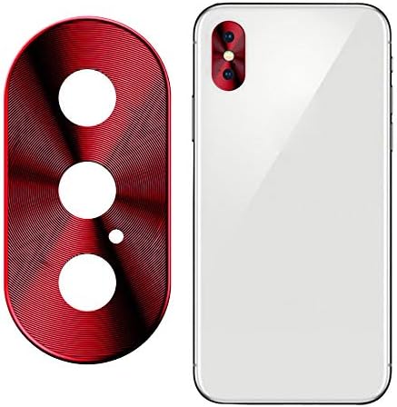 Iusun Metal Back Camera Lens Case Cover Protector Skin For IPhone XS/XS MAX (2018) (Red)