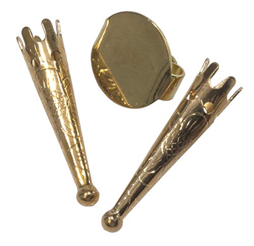 Blank Bolo 16mm Round Slide and Two Tips Gold Tone - 3pcs