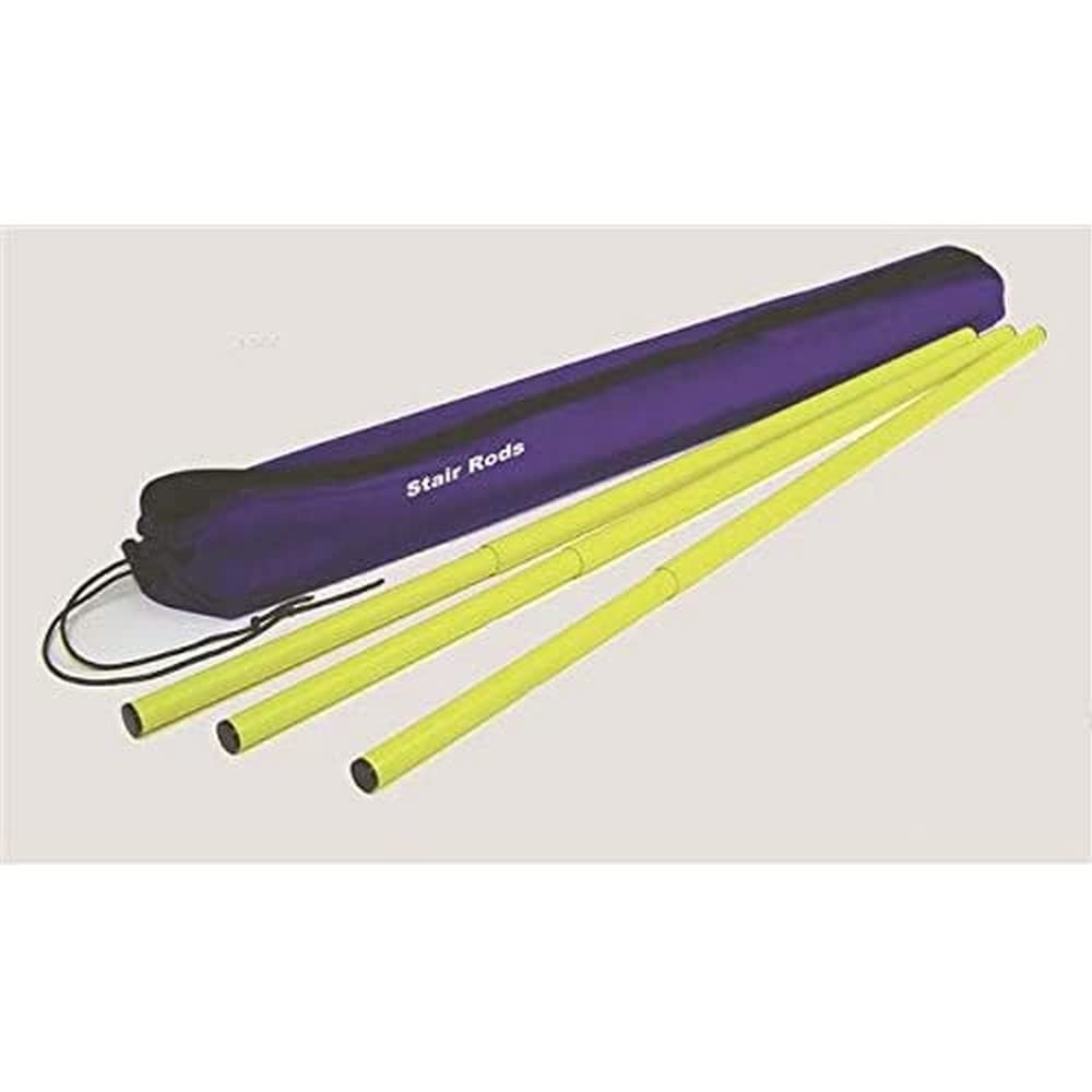 Flowflex B270.35 Safety Stair Rods | 14 Telescopic Spring Loaded Rods with Case | for Dust Sheet, Yellow, 28" to 40"