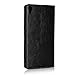 iCoverCase Compatible with Sony Xperia XA Ultra Case, Genuine Leather Wallet Case [Slim Fit] Folio Book Design with Stand and Card Slots Flip Case Cover (Black)