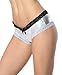 Sofishie Sexy V-Back Open Crotch Panties - Silver PVC - Large