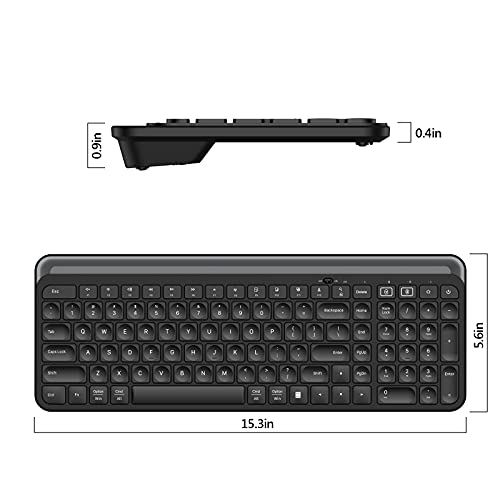 Bluetooth Wireless Keyboard,Bluetooth Keyboard for Ipad Wireless Keyboard with Phone Holder and Mouse Pad,Tablet Keyboard Bluetooth USB Keyboard for Smatphone,Tablets,PC, Computer, Laptop, MacBlack