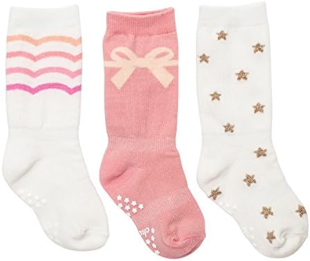 Cheski Baby Girls' Knee Socks Stay Put on Baby's Kicking Legs ~ Pretty 3 Pairs