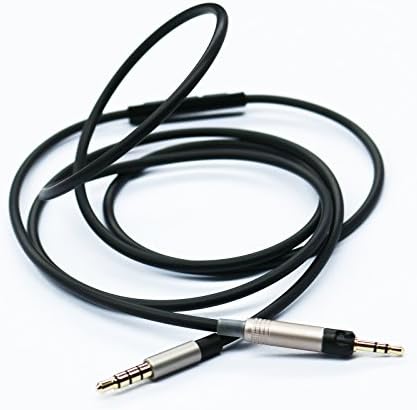 NEOMUSICIA Replacement cable with Remote volume control Mic for Sennheiser HD6 HD7 HD8 DJ headphones to iphone ipod ipad only Black