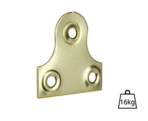 38mm Picture Mirror Glass Plates - Brass Plated - Secure Frame Hanging Fixing - Pack of 50