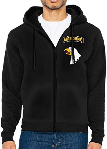 GYMGG JC U.S. Army 101st Airborne Logo - Men's Hoodie Full-zip Casual Hoodie Sweatshirt