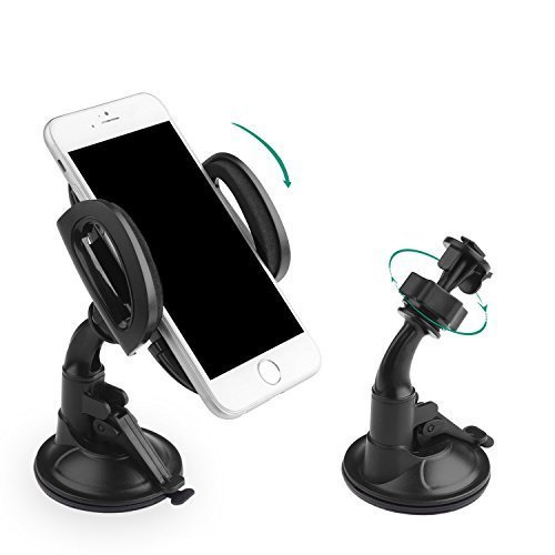 AUKEY Car Phone Mount, Washable Strong Suction Phone Holder with Quick Release Button for iPhone 8/8 Plus / 7/7 Plus, Samsung and More