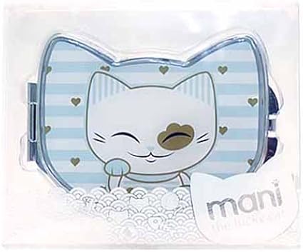 Mani The Lucky Cat Miroir De Sac Forme Chat Porte Bonheur Vert D Eau Blanc Amazon Fr Cuisine Maison