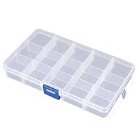 DierCosy Clear Adjustable Jewelry Bead Organizer Box Storage Container Case (15 Grids)