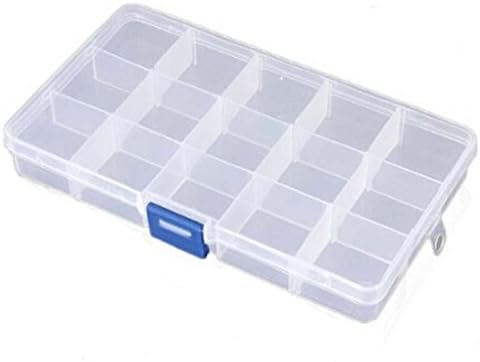 Eaglon Clear Adjustable Jewelry Bead Organizer Box Storage Container Case (15 Grids)