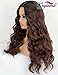 K'ryssma Dark Brown Wig Ombre Synthetic Wig with Dark Roots Long Wavy Brown Ombre Wigs for Women Full Machine Made Wig 22 inches