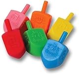 Judaica Mega Mall Multi Colored Traditional Hanukkah Plastic Dreidels, Medium, 25 Pack (With Draydel Game Instructions)