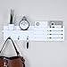 Ballucci Key Holder for Wall Decorative, Mail Organizer Wall Mount Sorter Rack with 3 Key Hooks for Wall, Entryway Shelf Mail Holder Key Rack, Home Decor for Entrance Kitchen, White