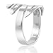 Sterling Silver Modern Style Wave Smoke Funky Swirl Ring - Size 9