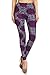 Leggings Depot High Waisted Floral & Space Print Leggings for Women-Full Length-R597, Purple Elegance, One Size