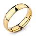 INBLUE Men,Women's Wide 5mm Stainless Steel Ring Band Gold Tone Wedding