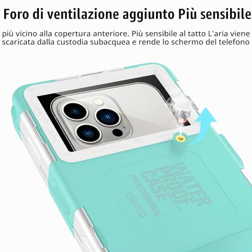 Waterproof Smartphone Case IPX8 Waterproof Mobile Phone Holder 15 m Underwater Compatible for iPhone 17 Pro 17 Air 16 15 Plus 12 13 14 15 16 17 Pro Max 16 15 14 Pro Samsung S25 S24 Ultra