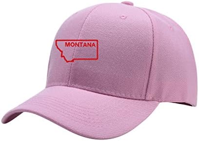 Montana Love Pink Peaked Hat Embroidered Logo Adjustable Dad Cap