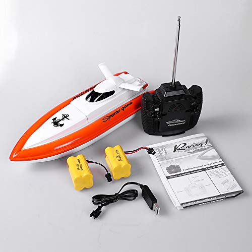 DeXop Remote Rc Boat H800 Rc Boat with High Speed Radio Remote Control Electric Racing Boat for Children, Adults-Orange (Only Works in Water) - Thumbnail 5