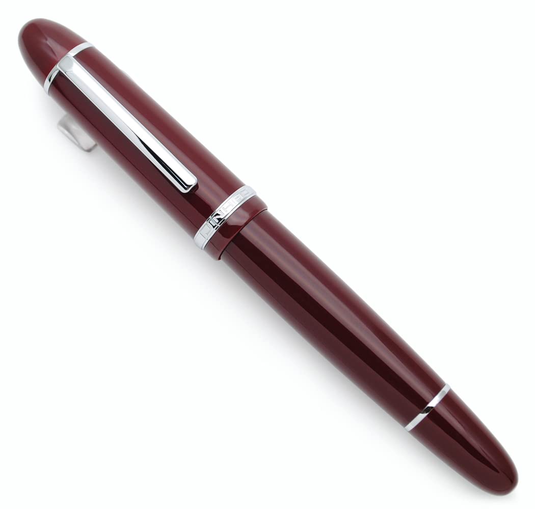JINHAO X159 Resin Fountain Pen with Ink Converter (Fine Nib, Silvery Clip-Wine Red)