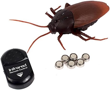 Remote Control Cockroach Electronic Realistic Moving Fake Cockroach Prank Stuffed Toy Scary Creepy Insect