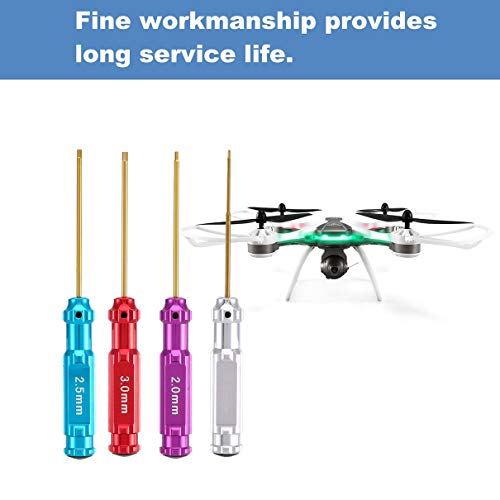 Portable White Steel 1.5mm/2.0mm/2.5mm/3.0mm Screw Driver Wrenches Hex Screwdriver Tool Kit For RC Crawler Car D90 Axial SCX10