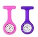 BestGrew Set of 2 Pink Purple Infection Control Hygienic Silicone Health Care Nurses Fob Watches