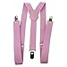 habibee Solid Color Mens Suspender Y Shape with Strong Clips Adjustable Braces