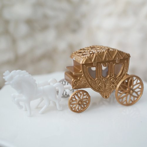 Cinderella Horse & Carriage Coach Set - Dark Gold