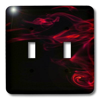 3dRose lsp_15550_2 Red Smokey Black Silhouette Toggle Switch, Multicoloured