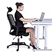 MBOO Ergonomic High Back Mesh Office Chair - Executive Computer Desk Task Chair with Adjustable Headrest and Armrests, Built-in Back Lumbar Support, Black