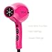 Xtava Professional Ionic Hair Dryer - Peony Pink Salon Blow Dryer - Turbo Travel Hair Dryer with Attachment Nozzle - Compact Lightweight 1875 Watt Powerful Iron Blowdryer Best for Frizz Free Results