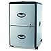 Storex Plastic 2-Drawer Mobile File Cabinet with Metal Accents, Roll Top, Gray/Black,Grey, 19 x 15 x 25 inches
