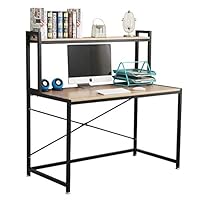 sogesfurniture 47.2 inches Computer Desk with Shelf, Sturdy Office Desk, Student Computer Laptop Desk Office Table,BHUS-DX-2025OB