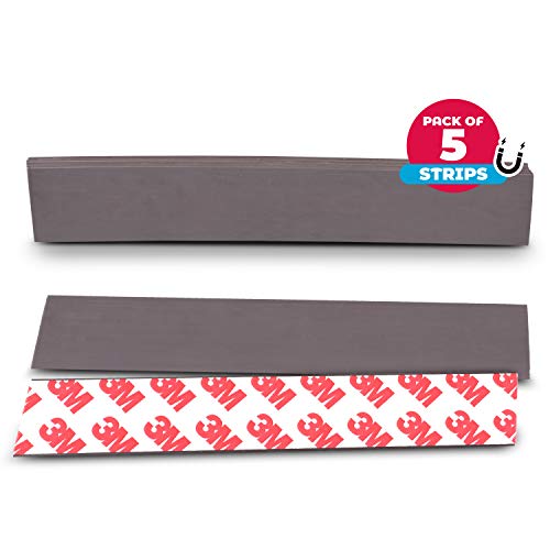 NextClimb Flat Magnetic Tape Strips Extra Strong Magnet and 3M Adhesive Tape 5-Pack - Perfect for Teachers, Crafts and DIY Projects - 1inch x 5.8inch (5) - Thumbnail 4