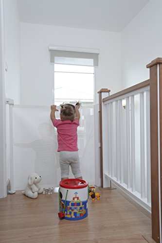 Lascal KiddyGuard Assure, White, Retractable Baby Safety Gate