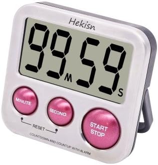 Hekisn Best Digital Kitchen Timer, Digital Stainless Steel Countdown Up Cooking Timer with Large Screen Strong Magnet Back, Kickstand, Auto Shut-Off for Kitchen Cooking Baking , Reminder for Student