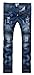 Men's Ripped Slim Fit Straight Denim Jeans Vintage Style with Broken Holes 03 W30