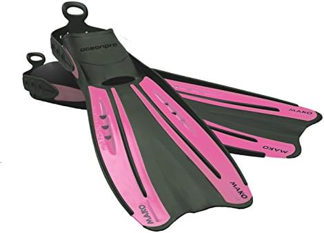 OCEANPRO MAKO OPEN HEEL ADJUSTABLE SCUBA DIVING FINS (Pink, Regular)