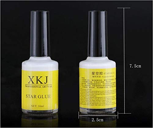 XICHEN 3 bottles Professiona Starry Sky Nail Art Glue for Foil Sticker Nail Transfer Tips Decorations Adhesive White 16 ML/bottles