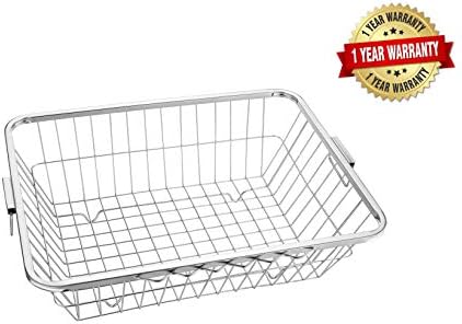 DEW MAT Stainless Steel Dish Drain Rack for Kitchen Multipurpose (64 x 48 x 18 cm)