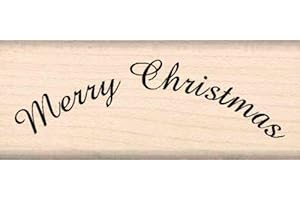 Stamps by Impression Merry Christmas Rubber Stamp ST 0325a - 2.5" Block