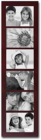 Adeco Walnut Wood 6-opening Collage Picture Frame
