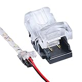 QIJIE 3528 LED Strip Connector 8mm 2 Pin for WATERPROOF Single Color Tape Light, Connect Strip to Wire or Make Board-to-Board Jumper, Applicable to 2835,3014, Pack of 10