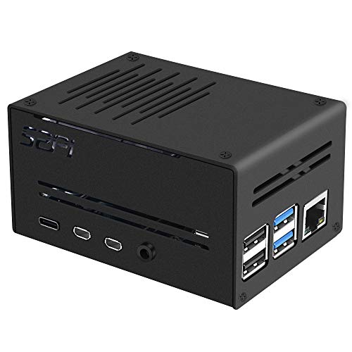 GeeekPi Raspberry Pi 4 Metal Case,Raspberry Pi 4B Case para Raspberry Pi Low-Profile CPU Cooler,Raspberry Pi Case para RPi Horizontal ICE Tower Cooler (Pi y ventilador NO incluidos)