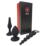 3 Piece Anal Toys Set by Trikiss Premium Silicone Butt Plug Kit Sex Toy for Experienced Users and Beginners