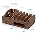 Wood Multi Device Organizer for Using with Multiple USB Charging Station Like Anker, RAVPower, Poweradd USB Chargers for Smartphones and Tablets from UATech (Dark)