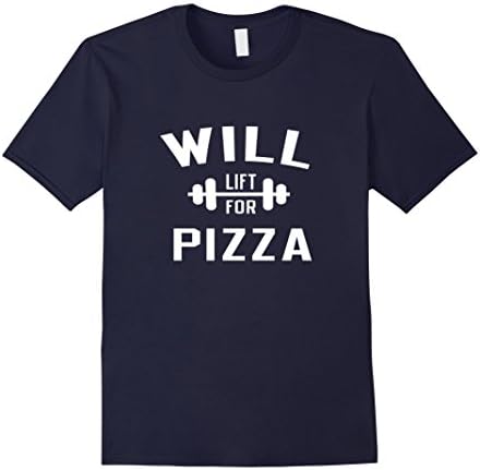 Men's Will Lift For Pizza Bodybuilding Funny Men's Fitness T-shirt XL Navy